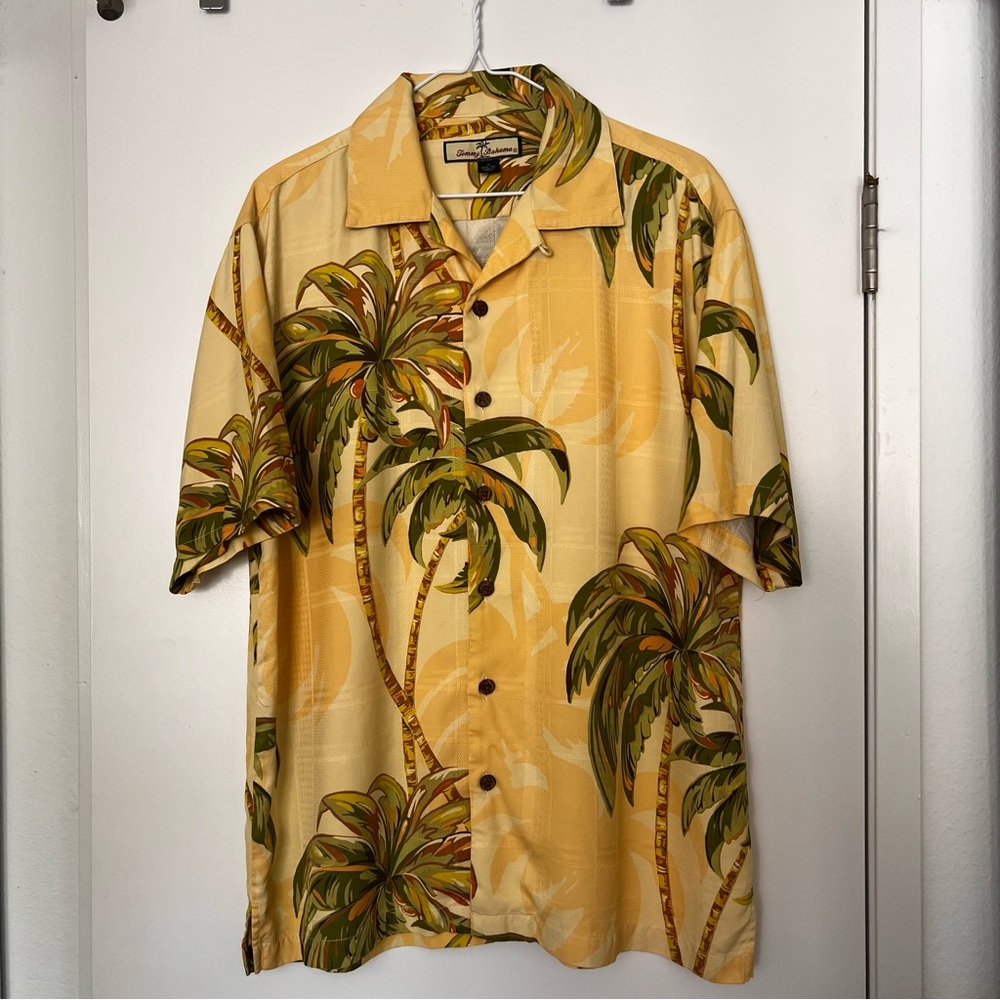 Tommy Bahama Yellow Palm Print Shirt